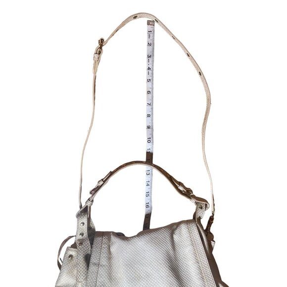 Rebecca Minkoff Gold Snake Skin Embossed Studded Leather Bag - Picture 7 of 11